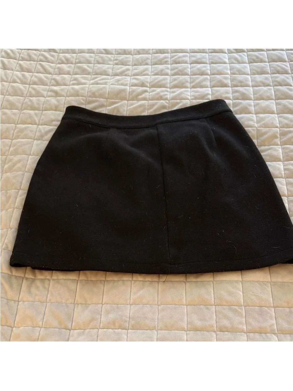 Women’s Black Button Accent Mini Wrap Skirt